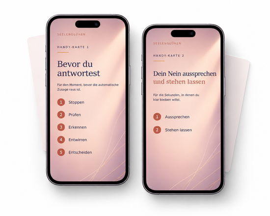 Zwei Handy-Karten für vor, während und nach deinem Nein